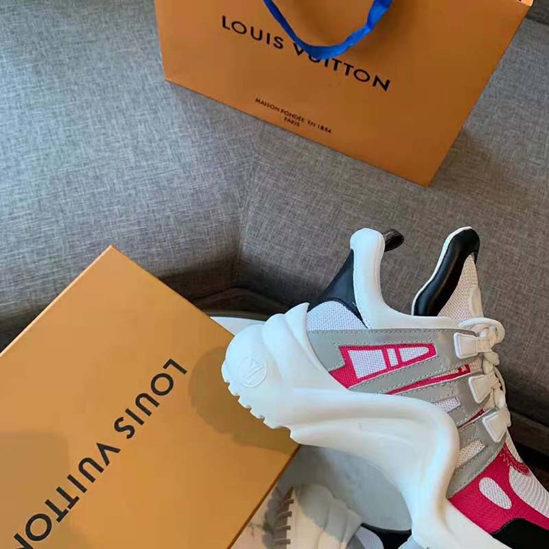 Louis Vuitton LV Unisex LV Archlight Sneaker in Technical Fabric and Monogram Canvas-Pink