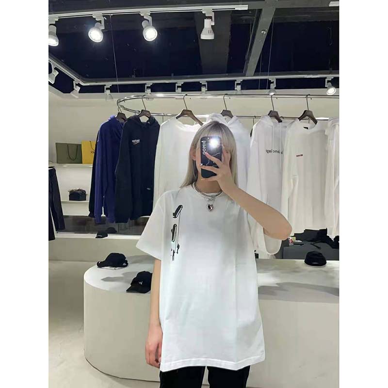 Louis Vuitton Women Floating LV Printed T-Shirt Cotton White Slim Fit