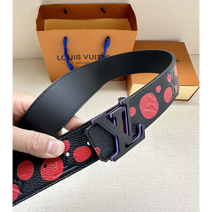 Louis Vuitton Unisex LV x YK LV Initiales 40mm Reversible Belt Painted Dots Monogram Embossed Taurillon Leather