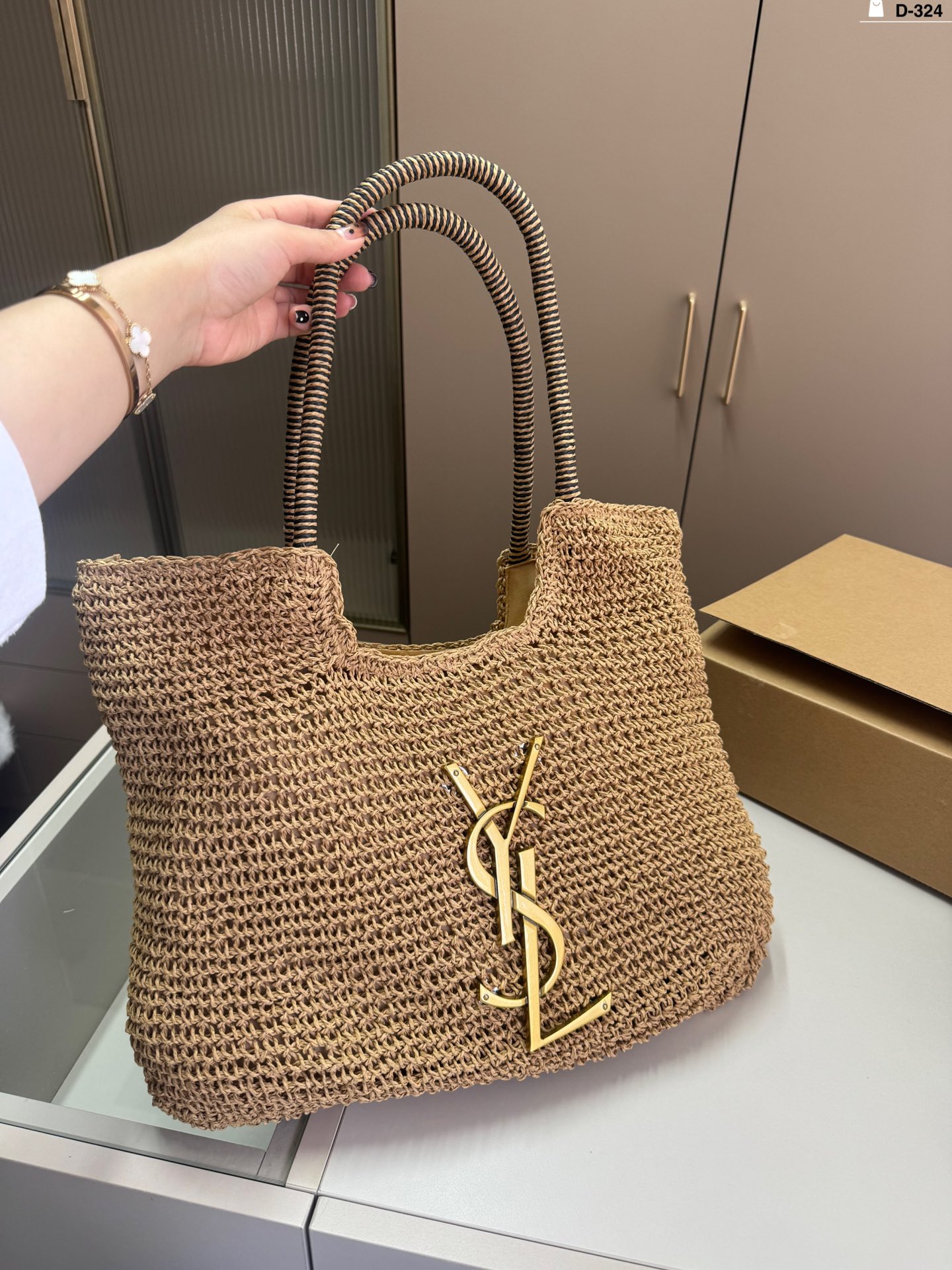 YSL Summer Fashion Straw Tote Bag 0724041109