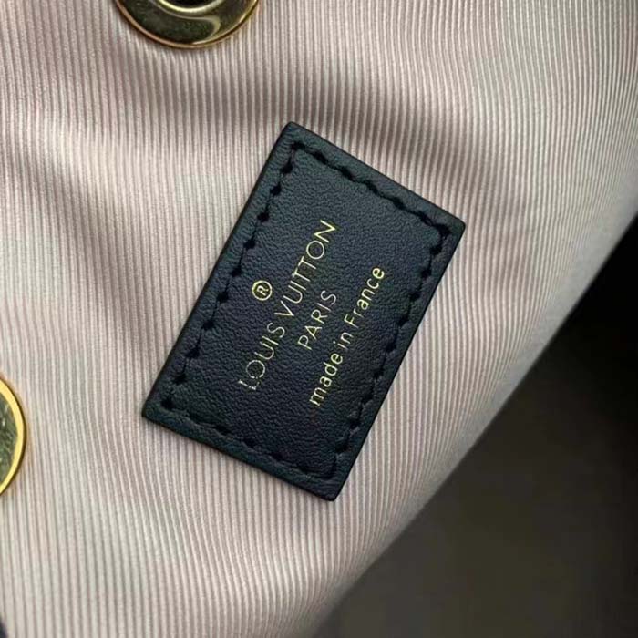 Louis Vuitton LV Unisex Néonoé MM Black Lotus Cotton Cowhide Leather