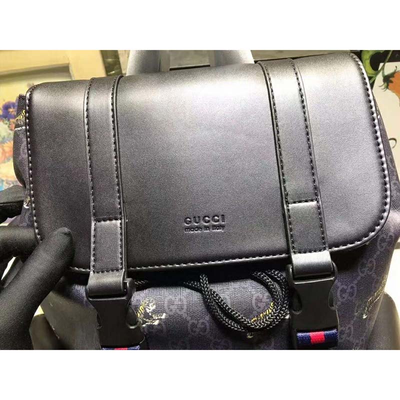 Gucci GG Unisex Gucci Bestiary Backpack Tigers GG Supreme-Black