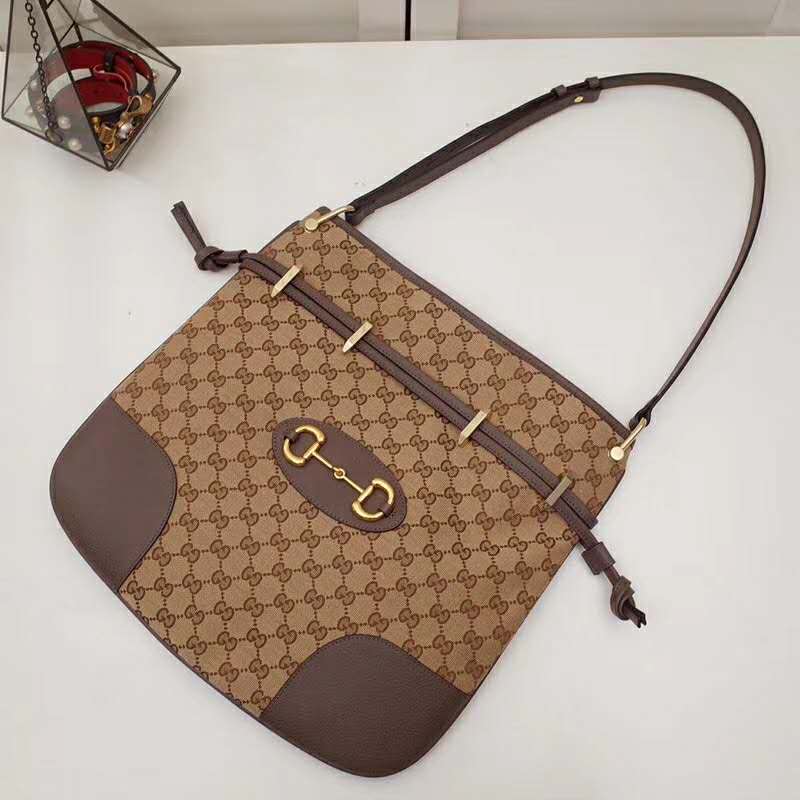 Gucci GG Women Gucci 1955 Horsebit Messenger Bag Original GG Canvas