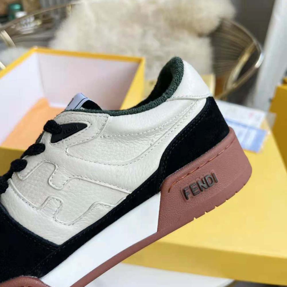 Fendi Unisex Match Low Tops in Black Suede