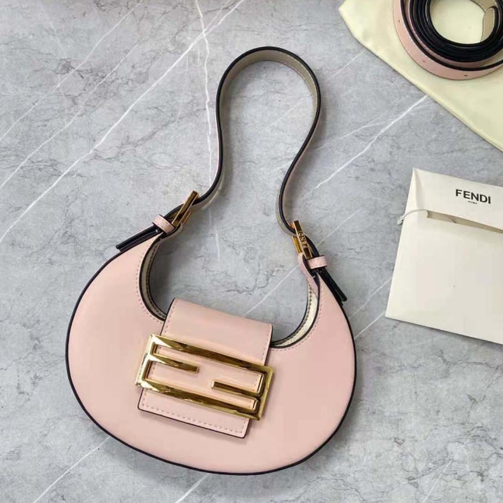 Fendi Women Cookie Pale Pink Leather Mini Bag