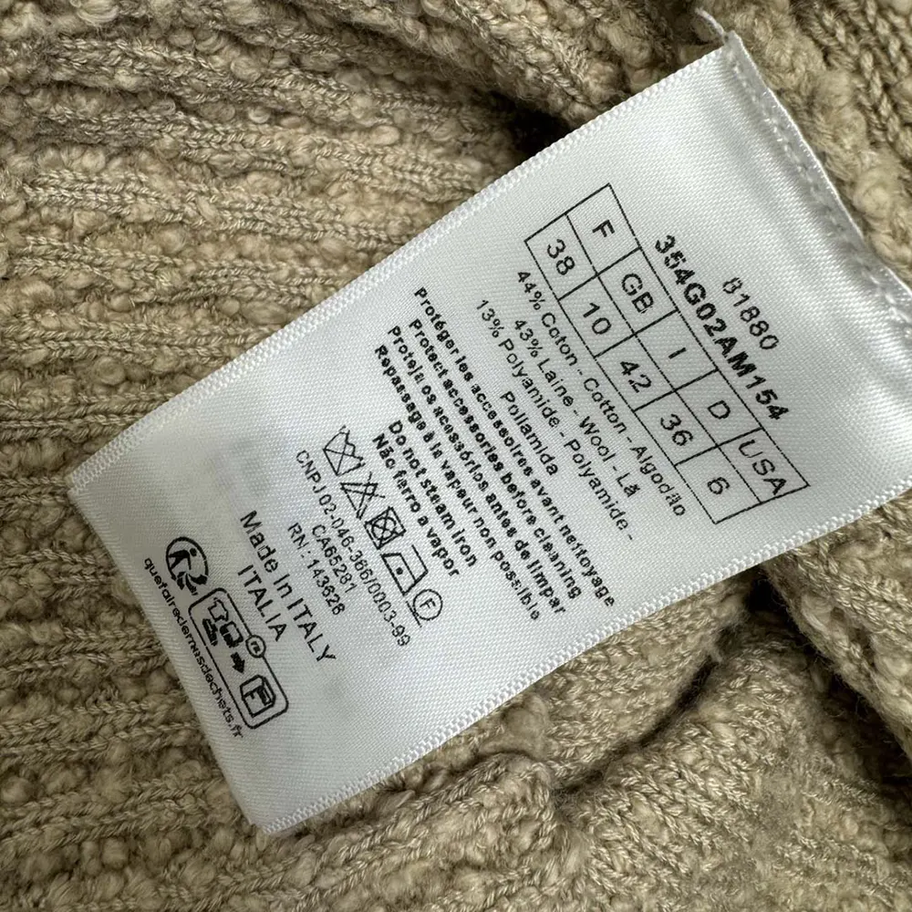 Dior Women Twinset Beige Cotton- and Wool-Blend Bouclé Knit