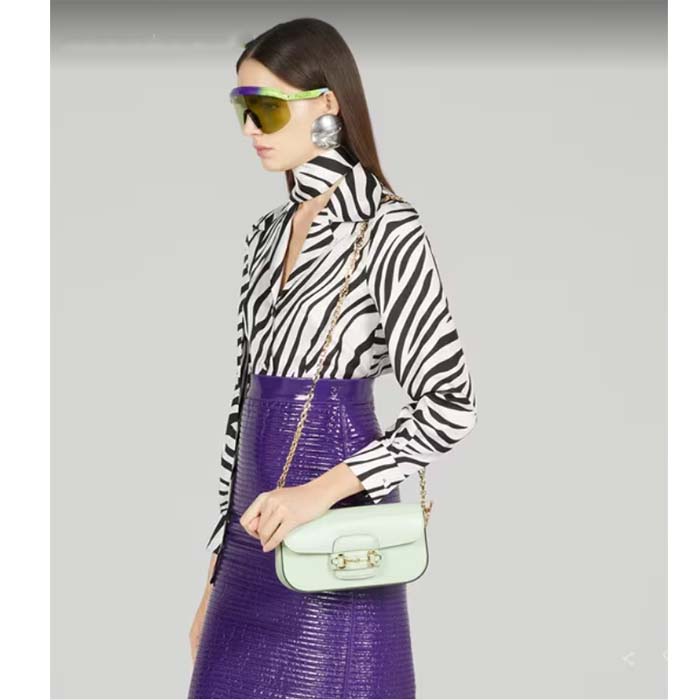 Gucci Women Dionysus Small Shoulder Bag Light Green Leather GG Supreme Canvas