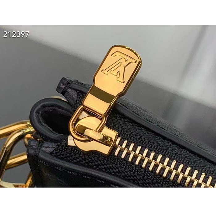 Louis Vuitton LV Women Lexington Pouch Black Monogram-Embossed Calf Leather