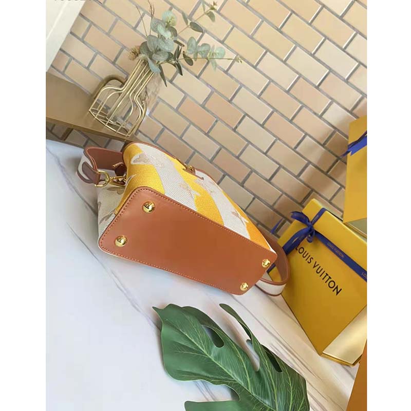 Louis Vuitton LV Women Capucines BB Handbag Yellow Calfskin Canvas