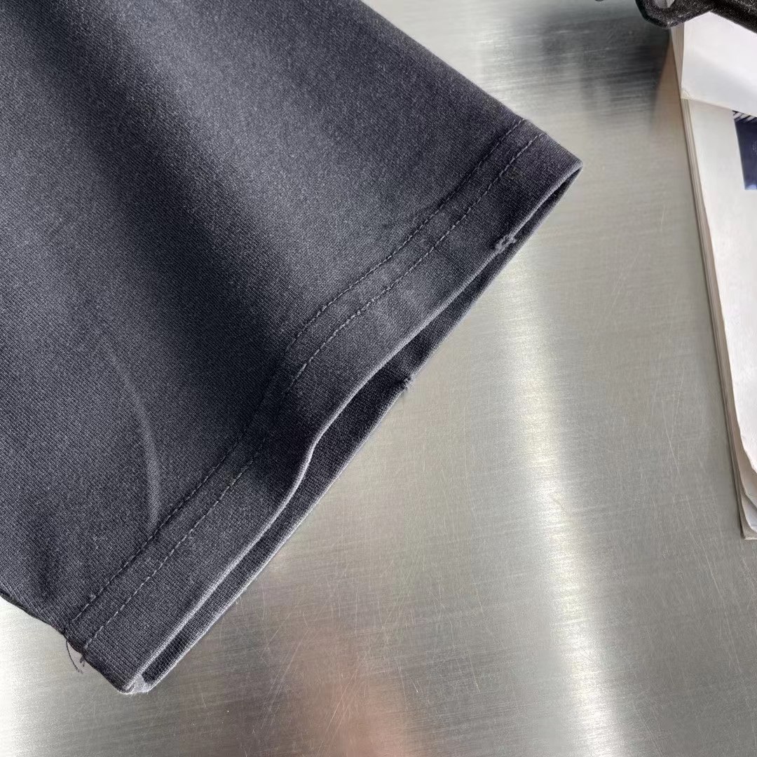 Dior Women CD Christian Dior Couture Relaxed Fit T-Shirt Black Organic Cotton Jersey