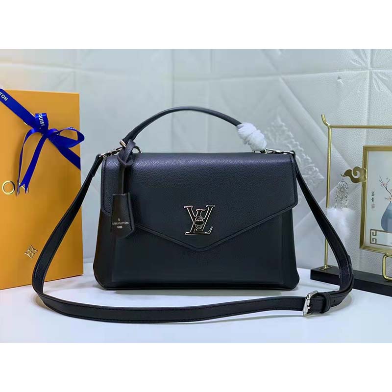 Louis Vuitton LV Women Mylockme Chain Bag Black Soft Grained Calfskin