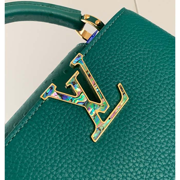 Louis Vuitton LV Women Capucines Mini Handbag Emerald Green Mint Taurillon