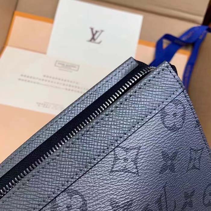 Louis Vuitton LV Unisex Pochette Voyage MM Bag Gunmetal Gray Monogram Coated Canvas