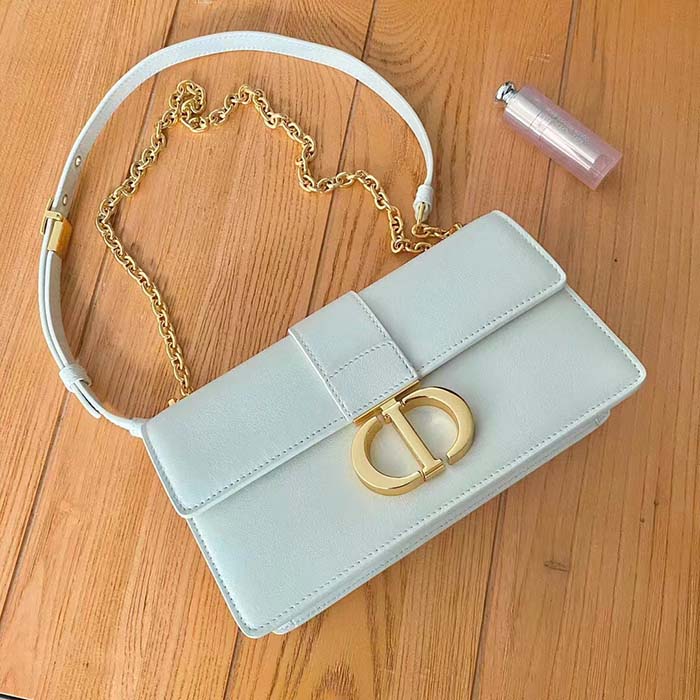 Dior Women CD 30 Montaigne East-West Bag Chain Latte Calfskin