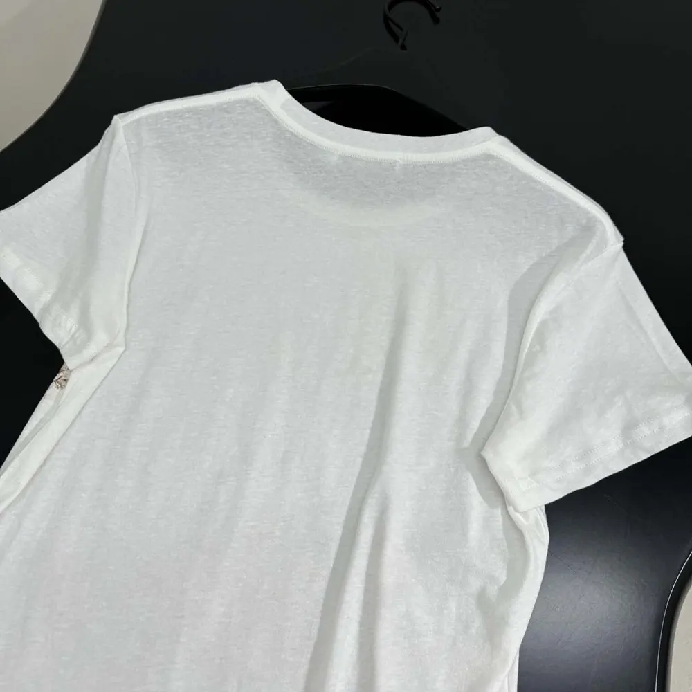 Dior Men T-Shirt White Cotton Jersey with Multicolor Dior Astral Flowers Motif