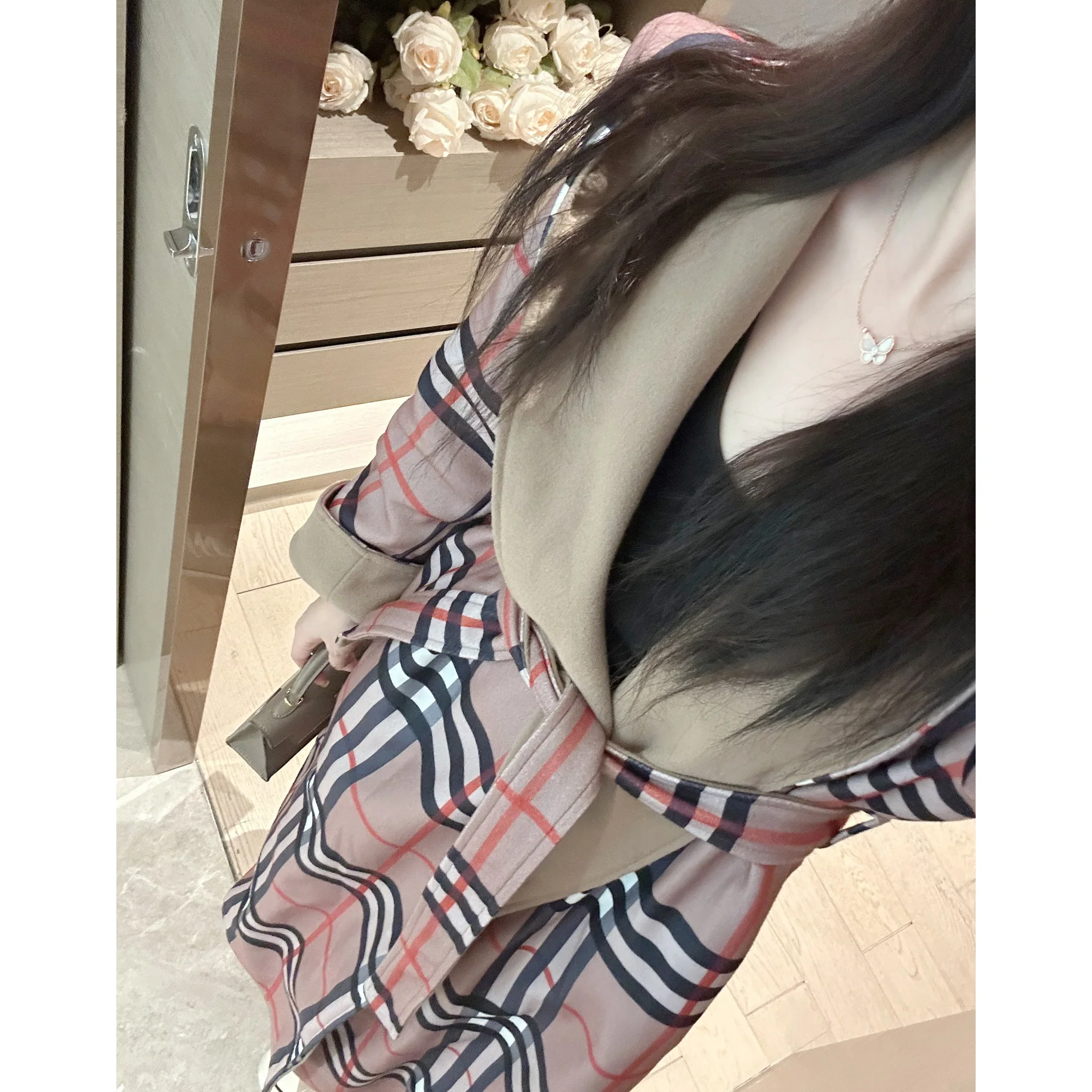 New fashion plaid coat 1024103018