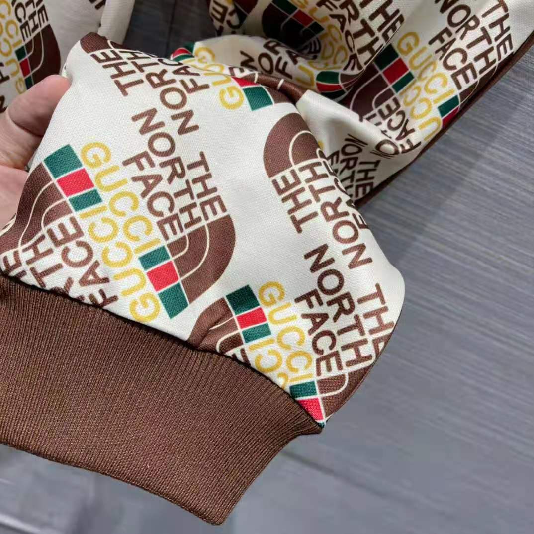 Gucci Women The North Face x Gucci Web Print Technical Jersey Jogging Pant Polyester Cotton