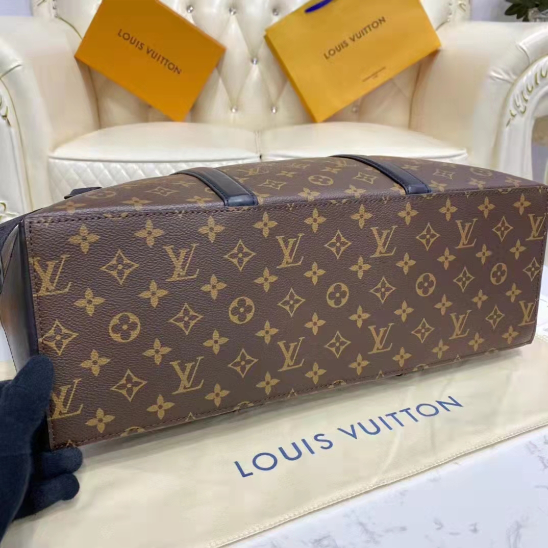 Louis Vuitton LV Unisex WeekEnd Tote GM Monogram Canvas Cowhide Leather