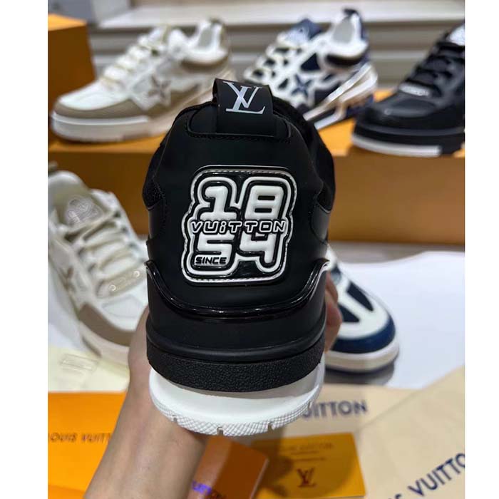 Louis Vuitton LV Unisex Skate Sneaker Black Mix Materials Double Laces Rubber