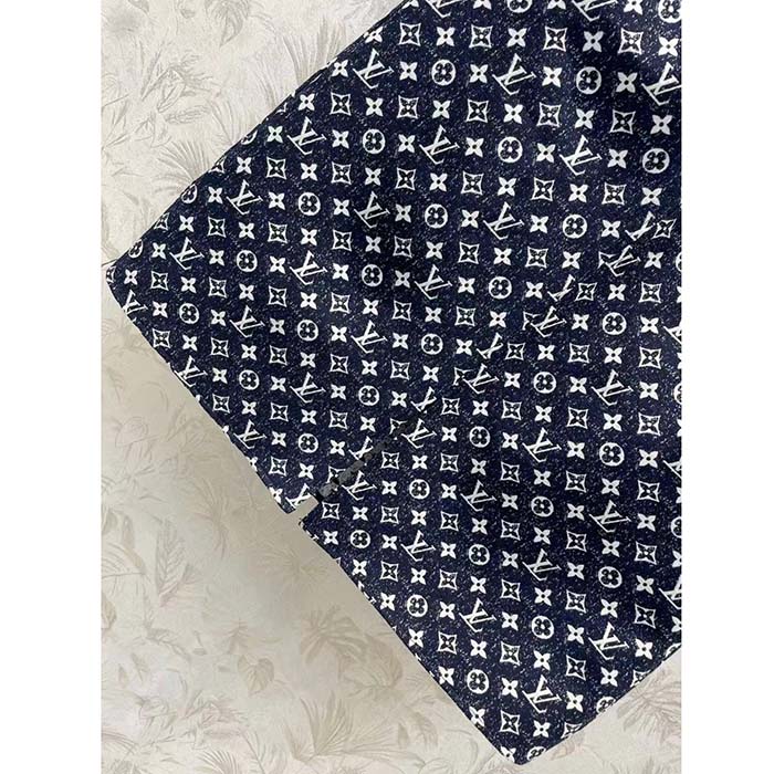 Louis Vuitton Women LV Monogram Denim Midi Skirt Cotton Navy
