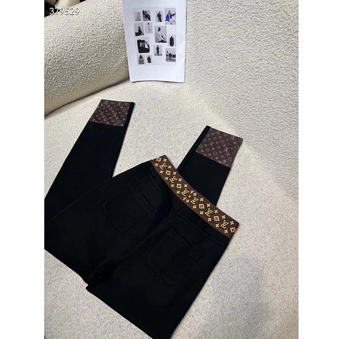 Louis Vuitton Women LV Leggings Monogram Elastic Belt Polyamide Elastane Black Fitted