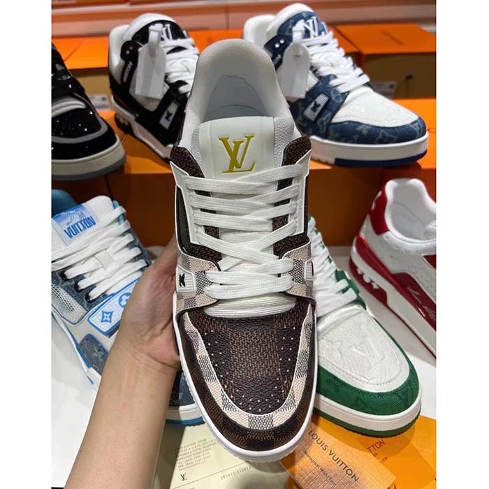 Louis Vuitton Unisex LV Trainer Sneaker Brown Ebene Damier Grained Calf Leather