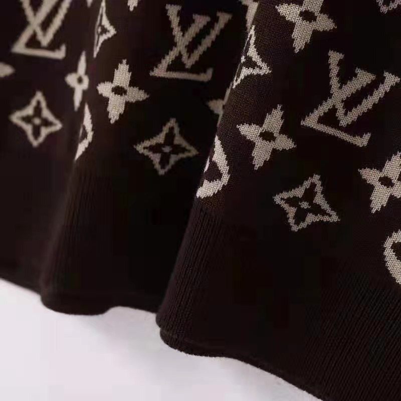 Louis Vuitton LV Women Full Monogram Jacquard Crew Neck Cotton Black