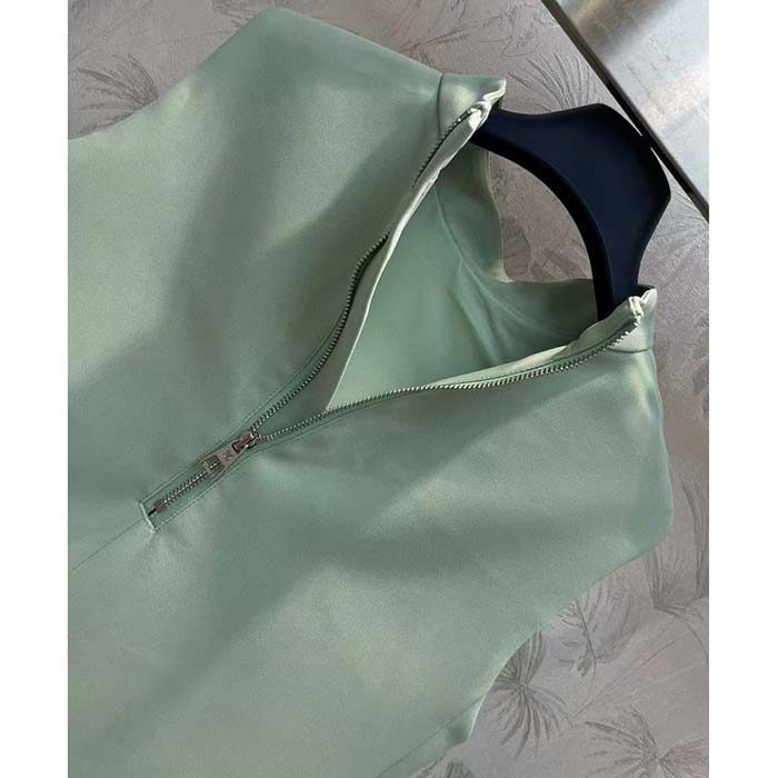 Louis Vuitton Women LV Mock-Neck Straight Dress Almond Green 1AFF75