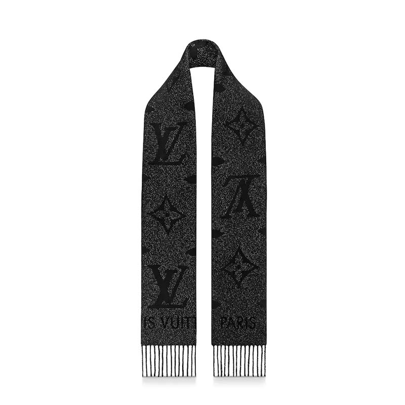 Louis Vuitton LV Unisex Reykjavik Scarf with Monogram Flowers and LV Initials