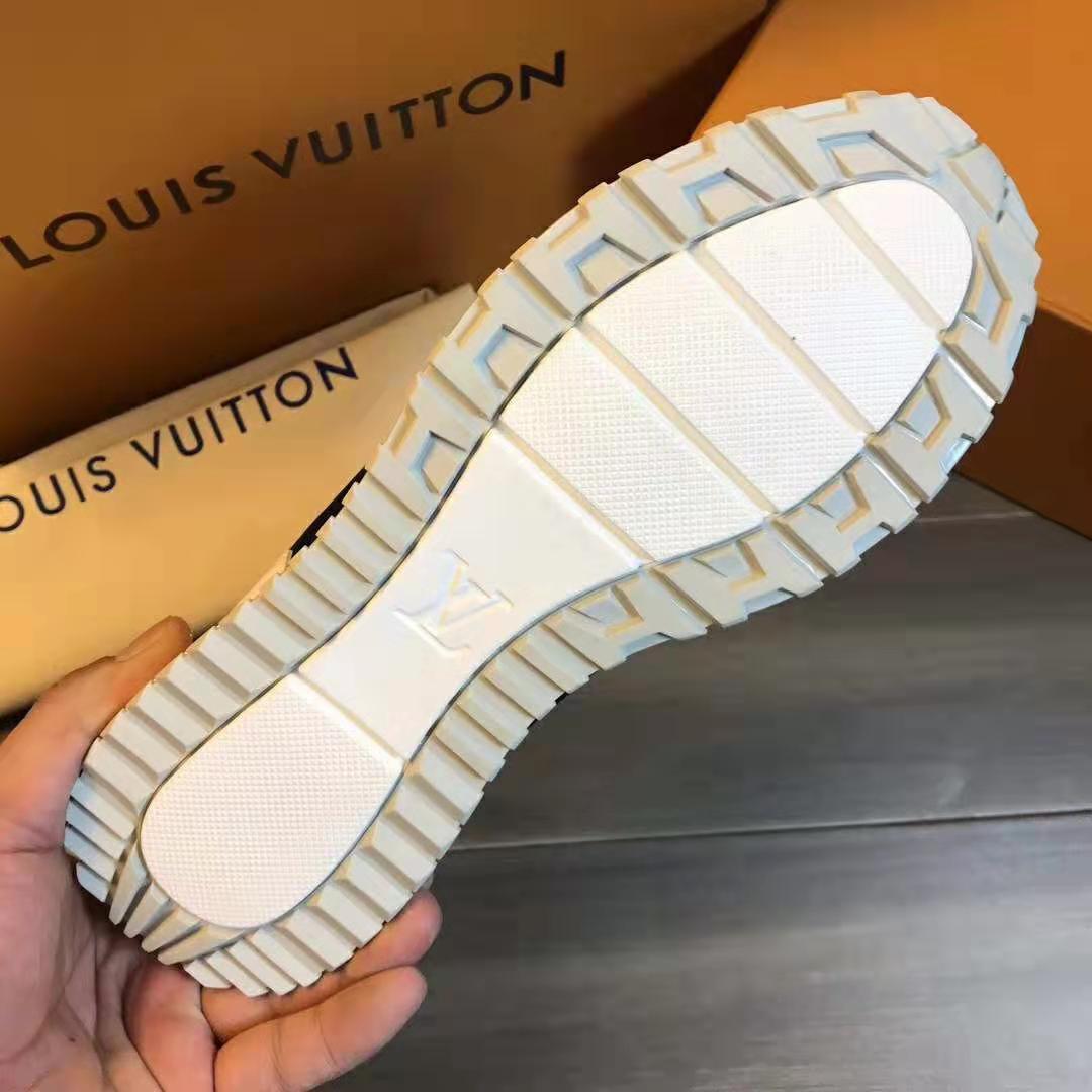Louis Vuitton LV Men Run Away Sneaker Calf Leather and Textile-Blue