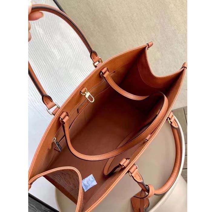 Louis Vuitton LV Women OnTheGO GM Tote Bag Brown Monogram Embossed Leather