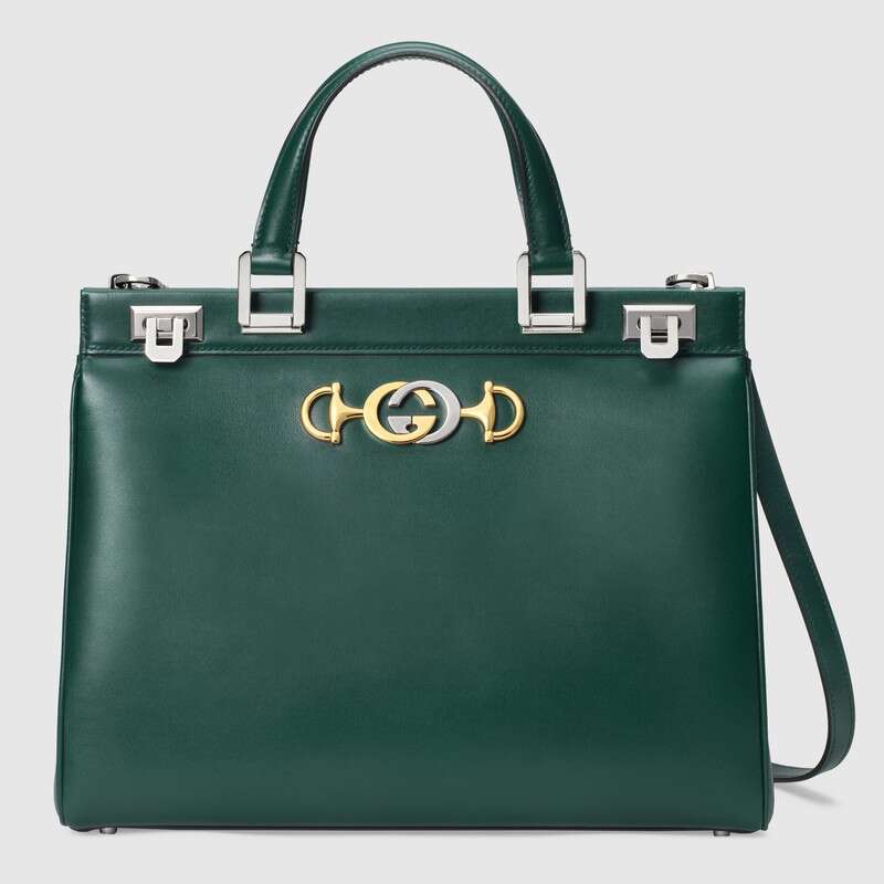 Gucci GG Women Gucci Zumi Smooth Leather Medium Top Handle Bag