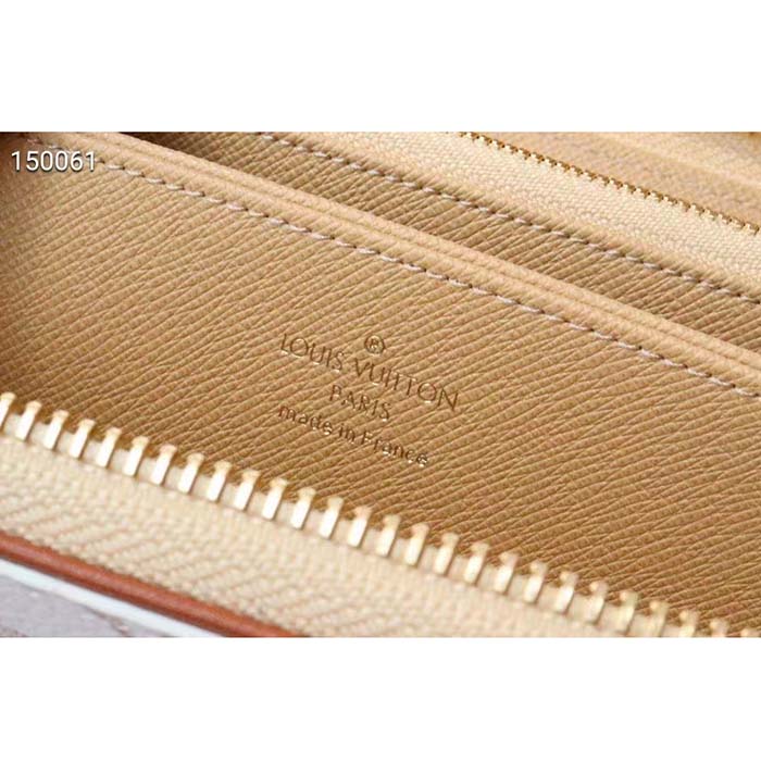 Louis Vuitton LV Unisex Zippy Wallet Beige Monogram Coated Canvas Calf Leather