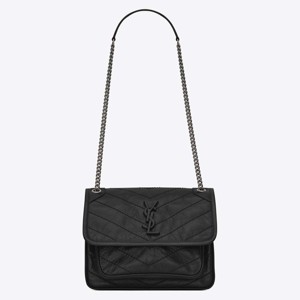 Saint Laurent YSL Women Niki Baby in Crinkled Vintage Leather Bag