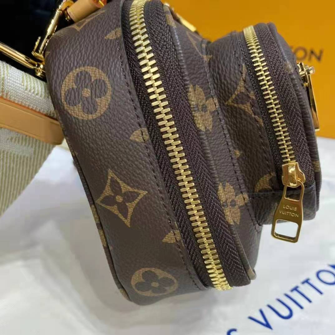 Louis Vuitton Unisex Utility Crossbody Bag Monogram Coated Canvas Natural Cowhide Leather