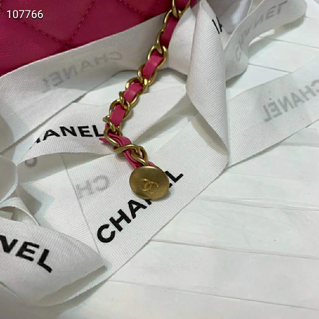 Chanel Women Small Hobo Bag in Lambskin Leather-Pink