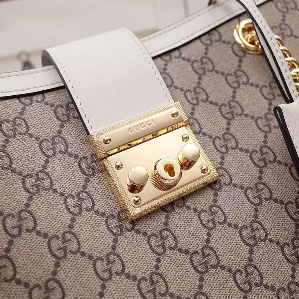 Gucci GG Women Padlock Medium GG Supreme Canvas Shoulder Bag
