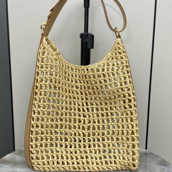 LSY Oxalis in Raffia Crochet and Leather Handbag 102407027