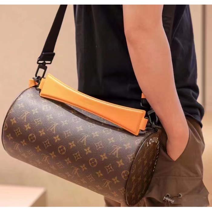 Louis Vuitton LV Unisex Soft Polochon MM Radiant Sun Monogram Macassar Coated Canvas