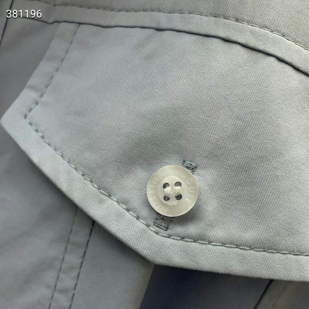 Louis Vuitton Women LV Zipper Waist Shirt Dress Cotton Blue Regular Fit 1AFDF8