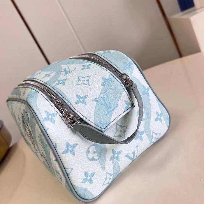 Louis Vuitton LV Unisex Dopp Kit Crystal Blue Monogram Aquagarden Coated Canvas