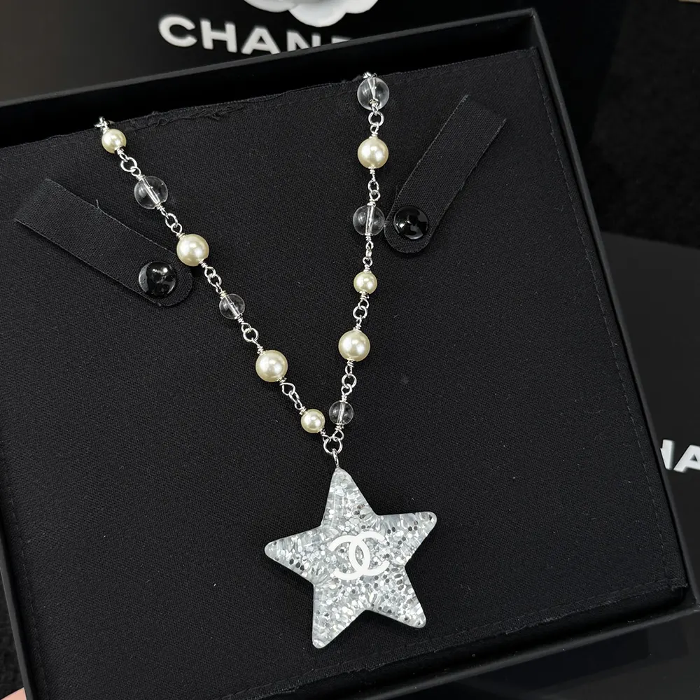 Chanel Women Necklace Metal Resin Glass Pearls ABF128