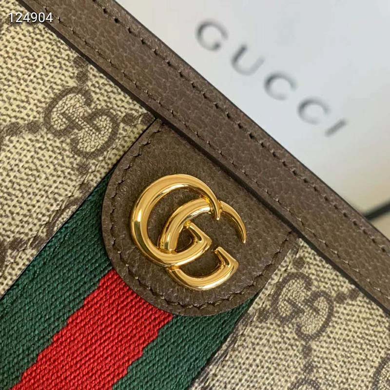 Gucci GG Unisex Ophidia Pouch Beige/Ebony GG Supreme Canvas