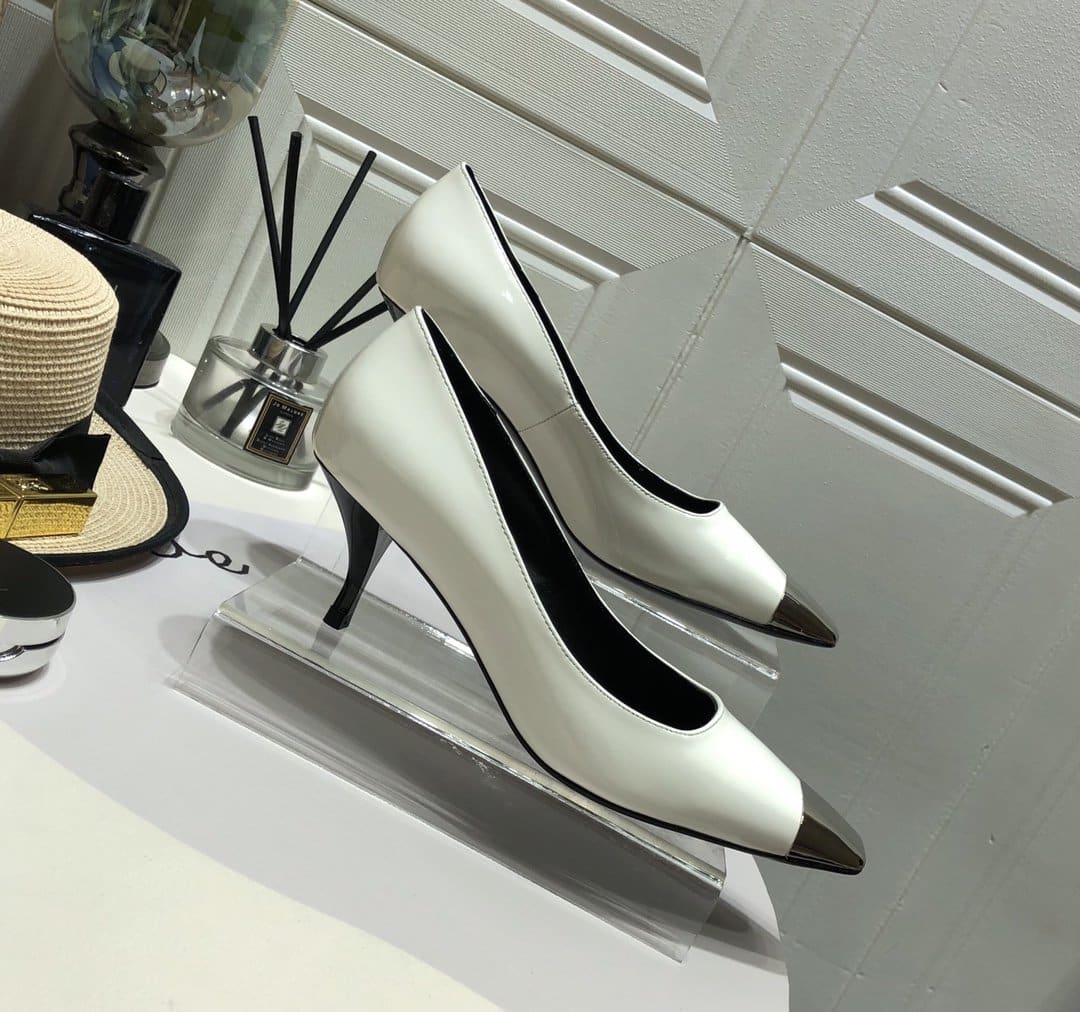 Saint Laurent Blade Slingback Pumps White For Women 0425020838