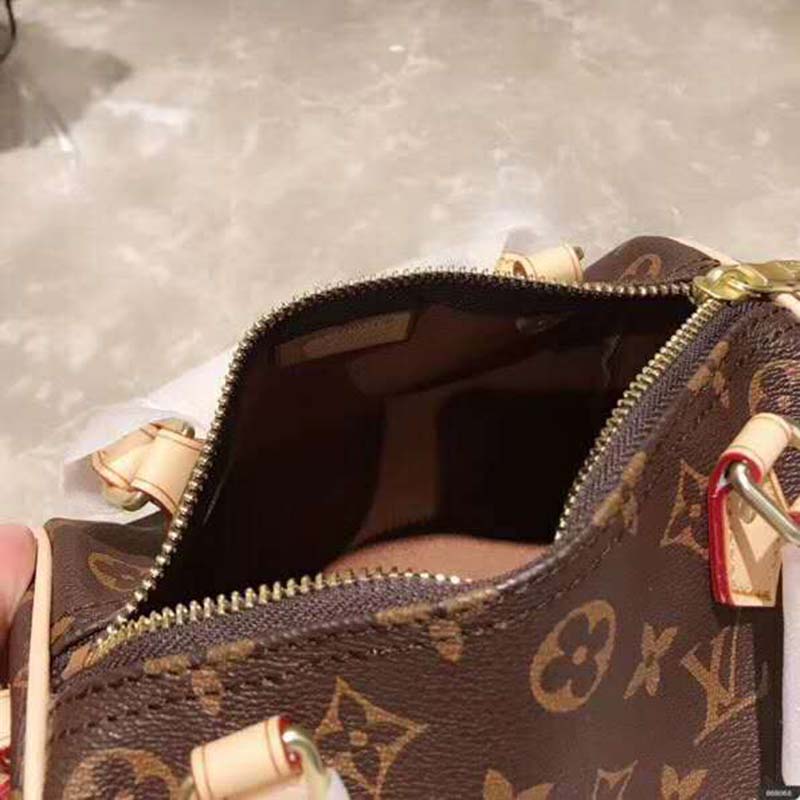 Louis Vuitton LV Women Nano Speedy Bag in Monogram Coated Canvas-Brown