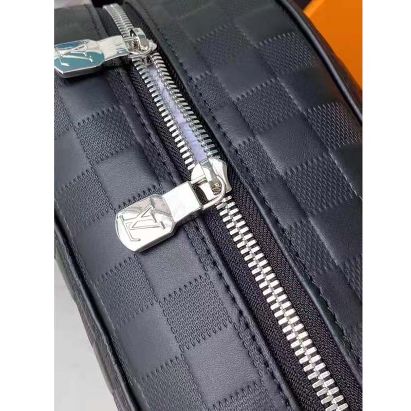 Louis Vuitton LV Unisex Campus Backpack Damier Infini Onyx Silver Cowhide Leather