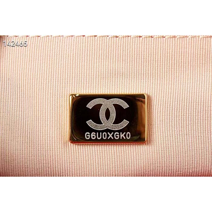 Chanel Women CC Hobo Handbag Shiny Crumpled Calfskin Gold-Tone Metal Red