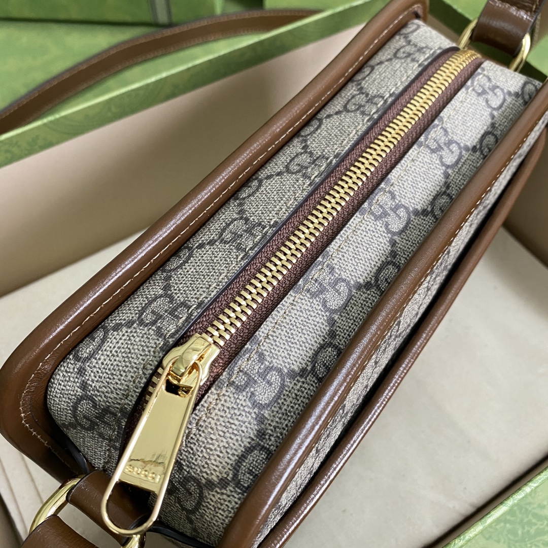 Gucci Unisex Mini Bag Interlocking G Beige Ebony GG Supreme Canvas