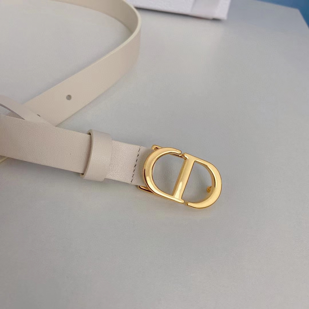 Dior Unisex CD Saddle Belt Latte Ultrasoft Calfskin 20 MM Width