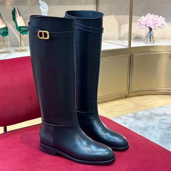 Dior Women CD Dior Empreinte Boot Black Calfskin Leather Sole Star